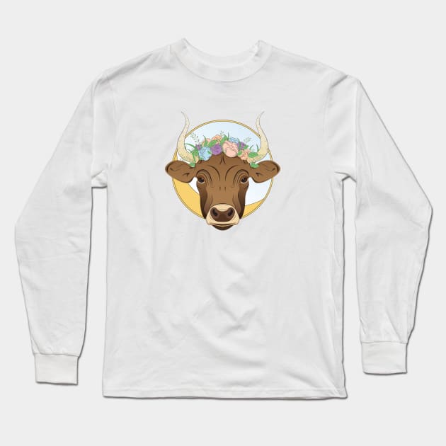 Taurus Zodiac Sign Long Sleeve T-Shirt by Marija154